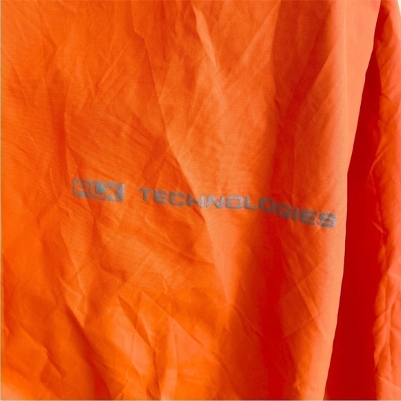 Rlx Polo Sport Men's L Orange Full Zip Windbreaker Nylon Jacket Armpit Vent - Picture 8 of 11
